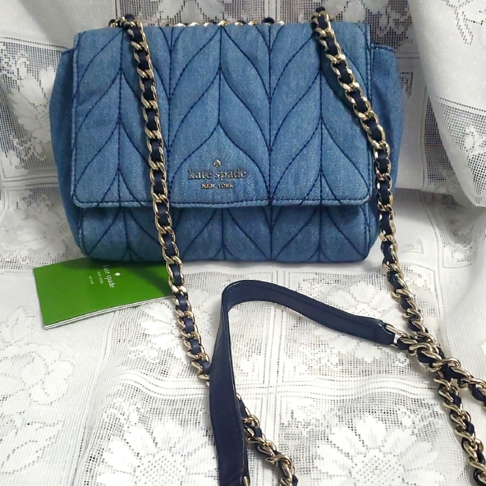 Kate Spade Briar Lane Quilted Denim Emelyn Crossbody Purse